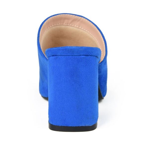 JOURNEE COLLECTION Womens Blue Adelaide Block Heel Slip On Slide Sandals 5.5 M - Picture 2 of 4